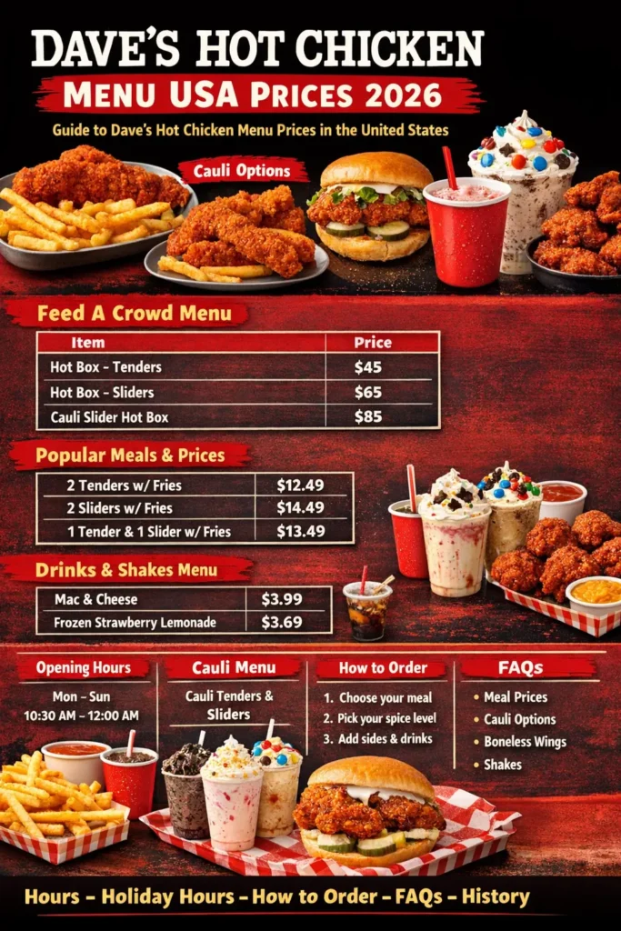 Dave’s Hot Chicken Menu
