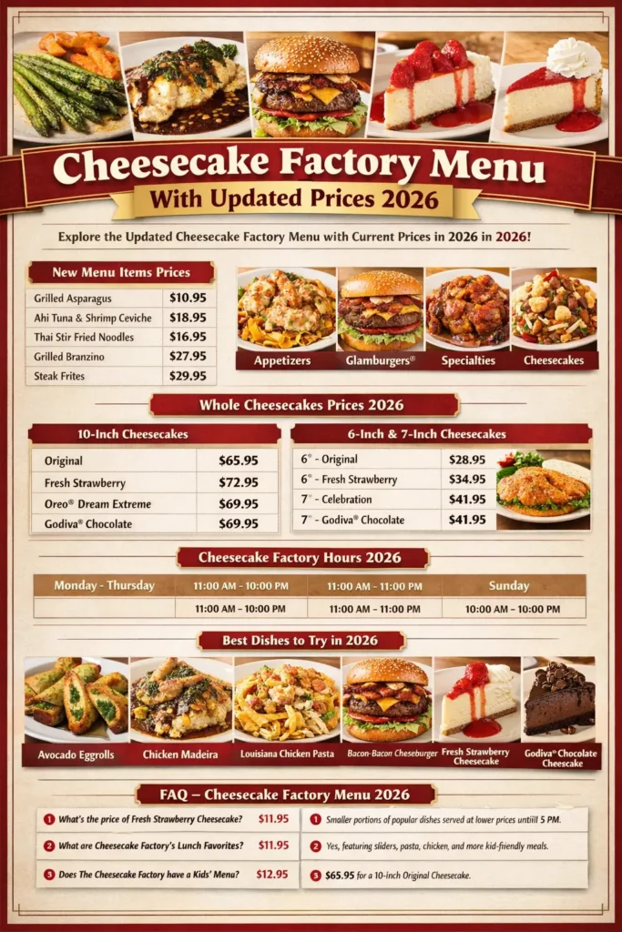 Cheesecake Factory Menu With Prices