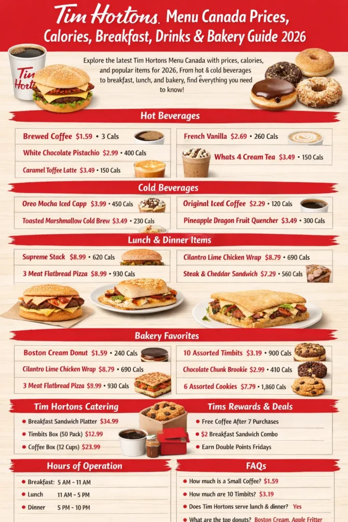 Tim Hortons Menu