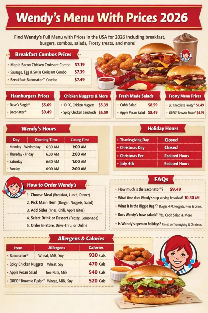 Wendy’s Menu
