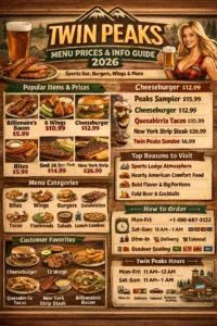 Twin Peaks Menu With Prices