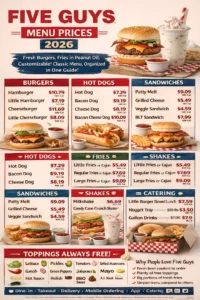 Five Guys Menu With Prices