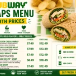 Subway Wraps Menu With Prices Subway Wraps Menu